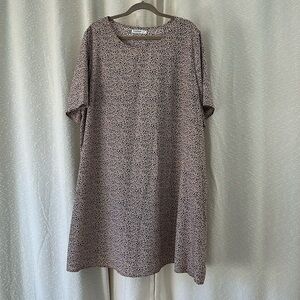 Glamorous Curve Brown/Blue Polka-Dot Shift Dress, Size 22